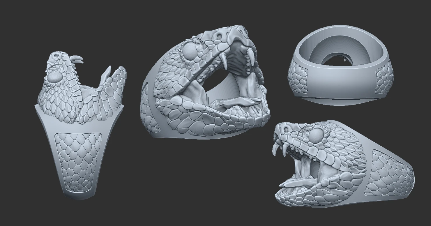 Anillo Cara de Serpiente